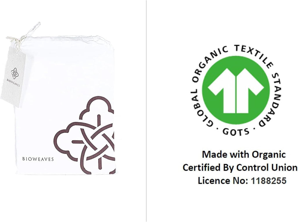 Bioweaves 100% Organic Cotton Breathable Pillow Protectors GOTS Certified with Zipped Closure – Youth - 16” x 22”, 2-Pack