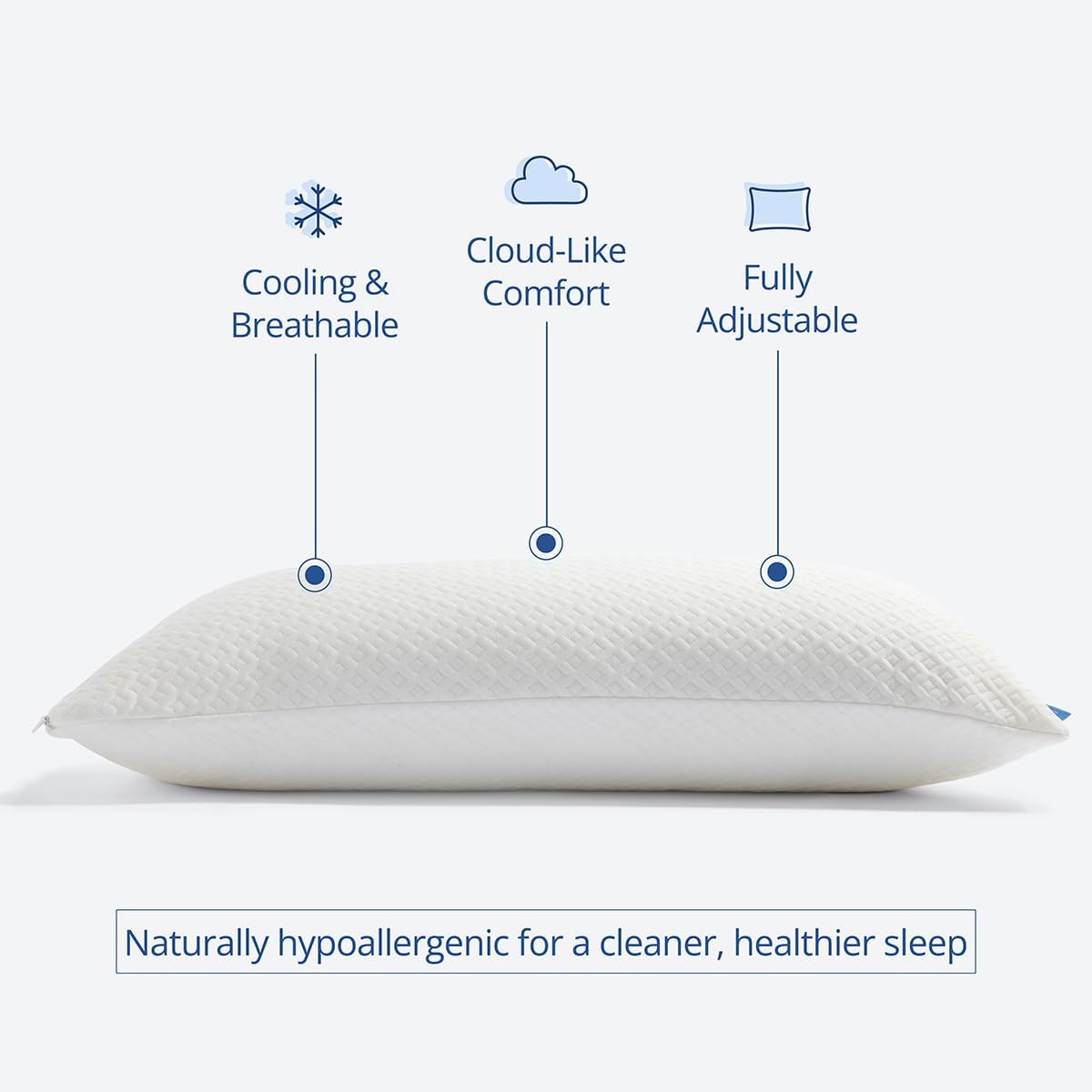 CosyHouseCollection Cosy House Collection 2-Pack Luxury Rayon Derived From Bamboo Shredded Memory Foam Pillow - Adjustable & Removable Fill…