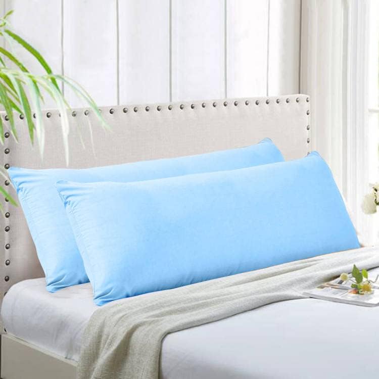 Evolive Body Pillow Covers Pack of 2, 21" x 54", Ultra Soft Brushed Microfiber, Breathable & Cozy Body Pillowcases with Zipper Closure (Lig…