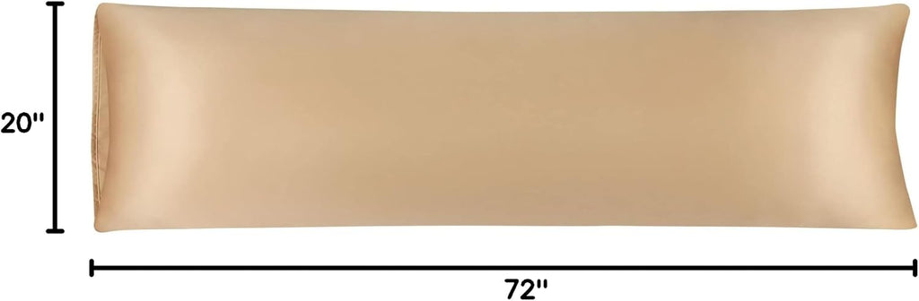 uxcell Body Pillow Cover, 20x72 Inch Gold Silky Satin Body Pillowcases for Hair and Skin, Soft Cooling Smooth Pillow Case with Envelope…