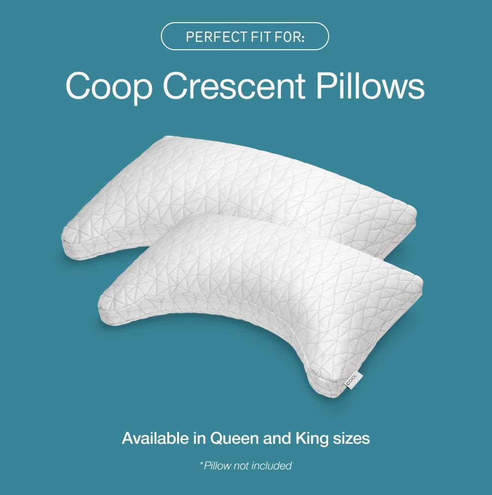 Coop Home Goods Cool Side Crescent Pillowcase, King Size Cooling Pillow Case for Hot Sleepers, Crescent Shape, Two-Sided Pillow Covers…