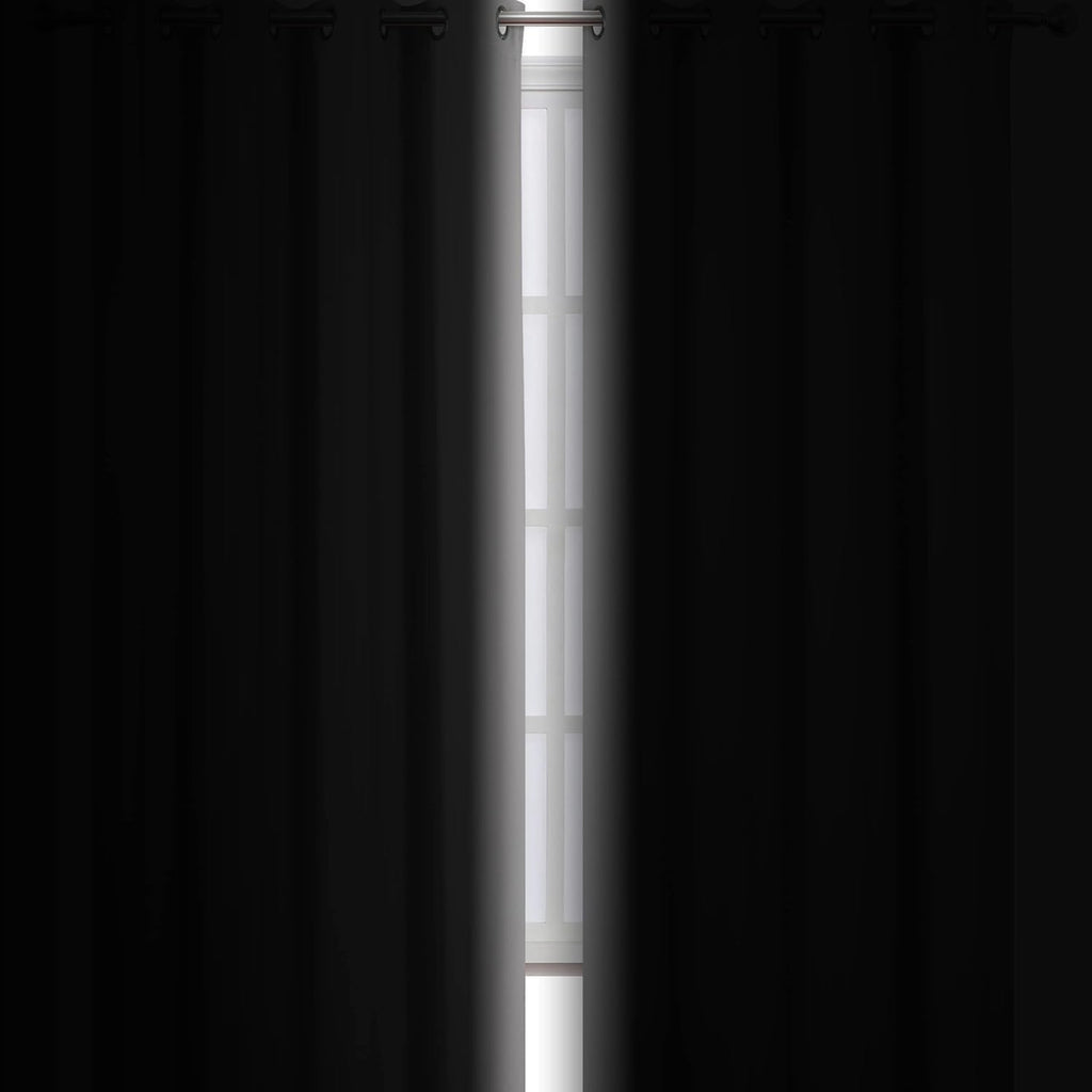 Lemomo Blackout Curtains 42 x 84 inch/Light Grey Curtains Set of 2 Panels/Thermal Insulated Room Darkening Bedroom Curtains 84 inch Grey