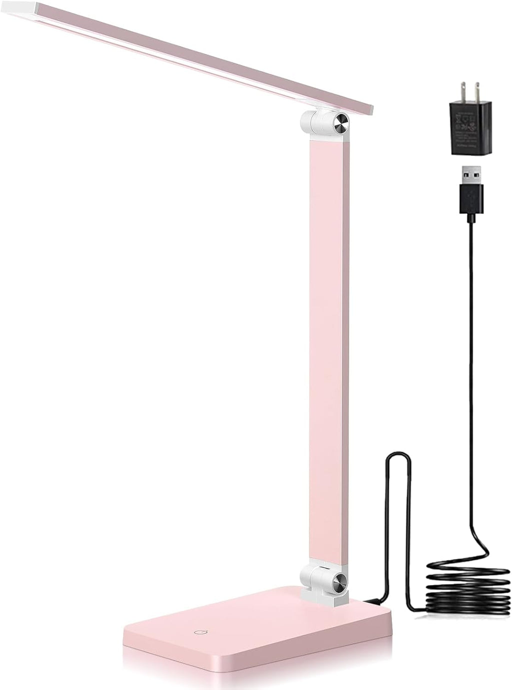 LED Desk Lamp for Home Office, 3 Levels Dimmable Desk Light with USB Charging Port, Reading Lamp for Table Study Work Office Nail Craft…