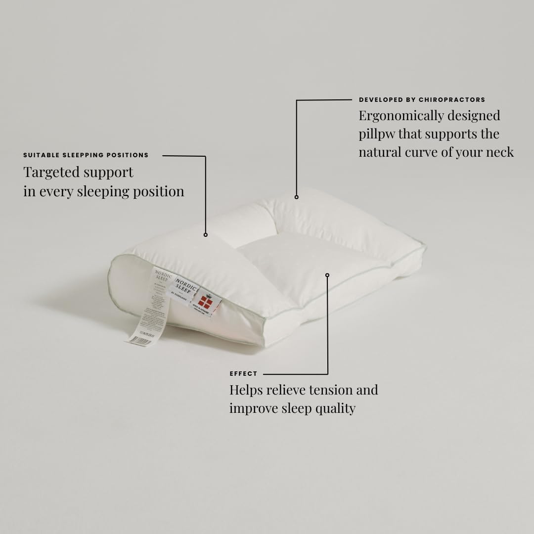 FOSSFLAKES - Orthopaedic Neck Support Pillow - Down Alternate Exclusive Filing, Pillow for Side Sleepers, Back Sleepers & Stomach Sleepers…