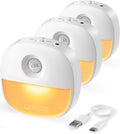Lyridz Rechargeable Battery Night Light with Motion Sensor, Dimmable Amber Nightlights for Bathroom, Bedroom, Hallway, Stairs, Pet House…