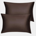 uxcell Queen Satin Pillowcase with Zipper, Super Soft and Luxury, Silky Pillow Cases Covers Set of 2, 21"x31", Brown