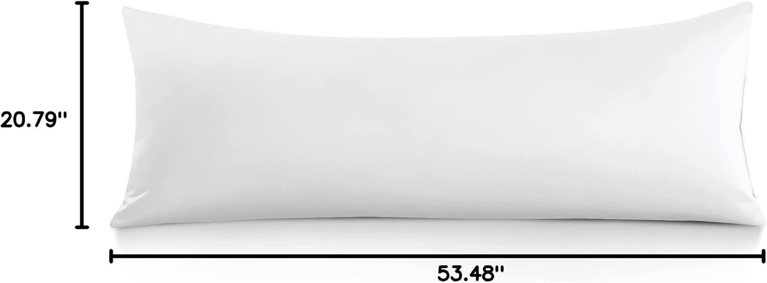 Oubonun 100% Cotton Body Pillowcase - 800 Thread Count/21x54, Moisture Absorbent and Breathable, Hotel Body Pillow Cover for All Seasons, W…