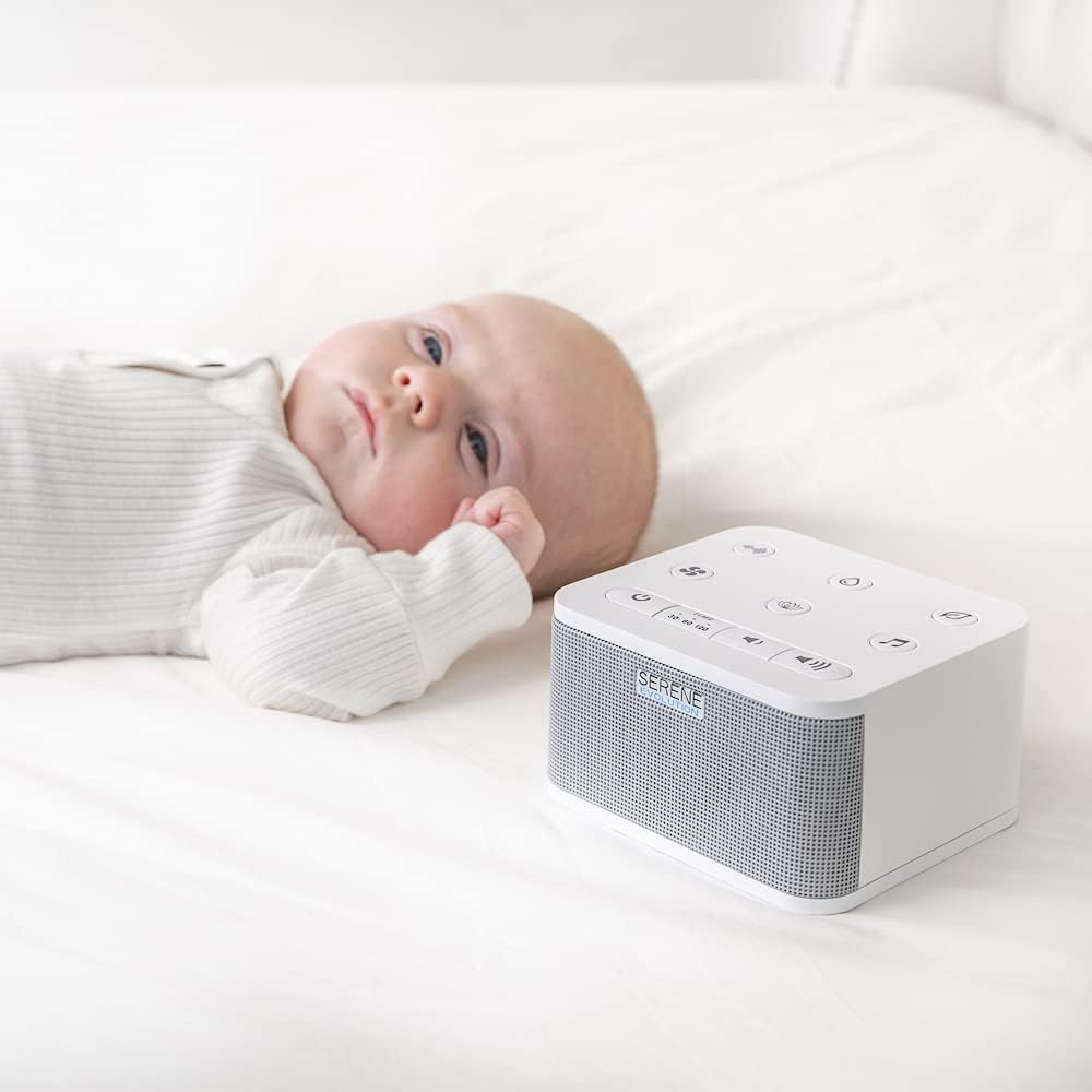 Serene Evolution 30 Sound White Noise Machine - Sleep Machine for Adults, Baby With Rain, Ocean, Pink Noise - Brown
