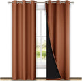 Nicetown Burnt Orange Blackout Curtains 84 inches Long, Full Light Blocking Drapes with Black Liner for Nursery, Thermal Insulated Draperie…