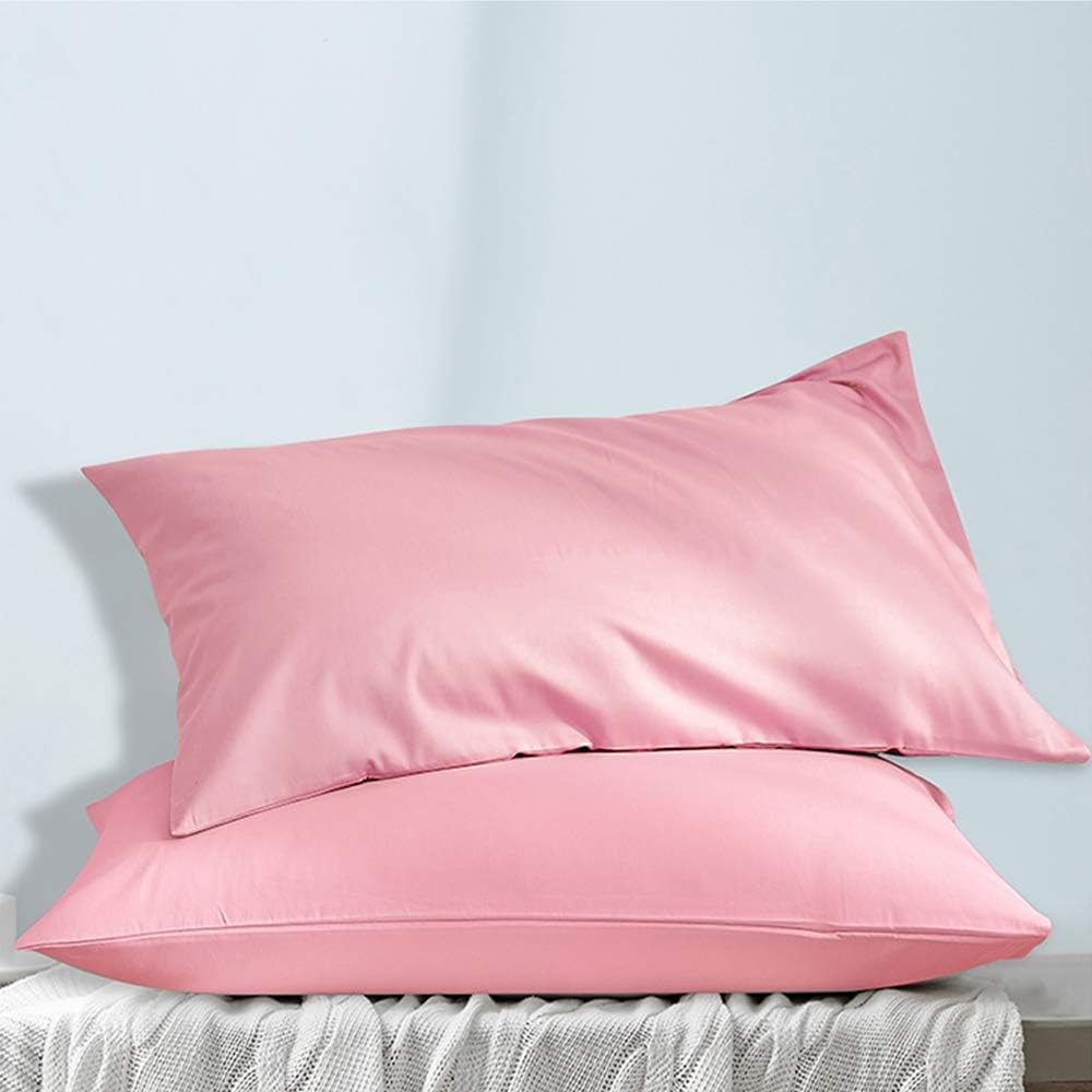 Ntbay King Pillowcase Set - 2 Pack Brushed Microfiber 20x36 Pillowcases - Soft, Wrinkle-Free, Fade-Resistant, Stain-Resistant, Pink Pillowc…