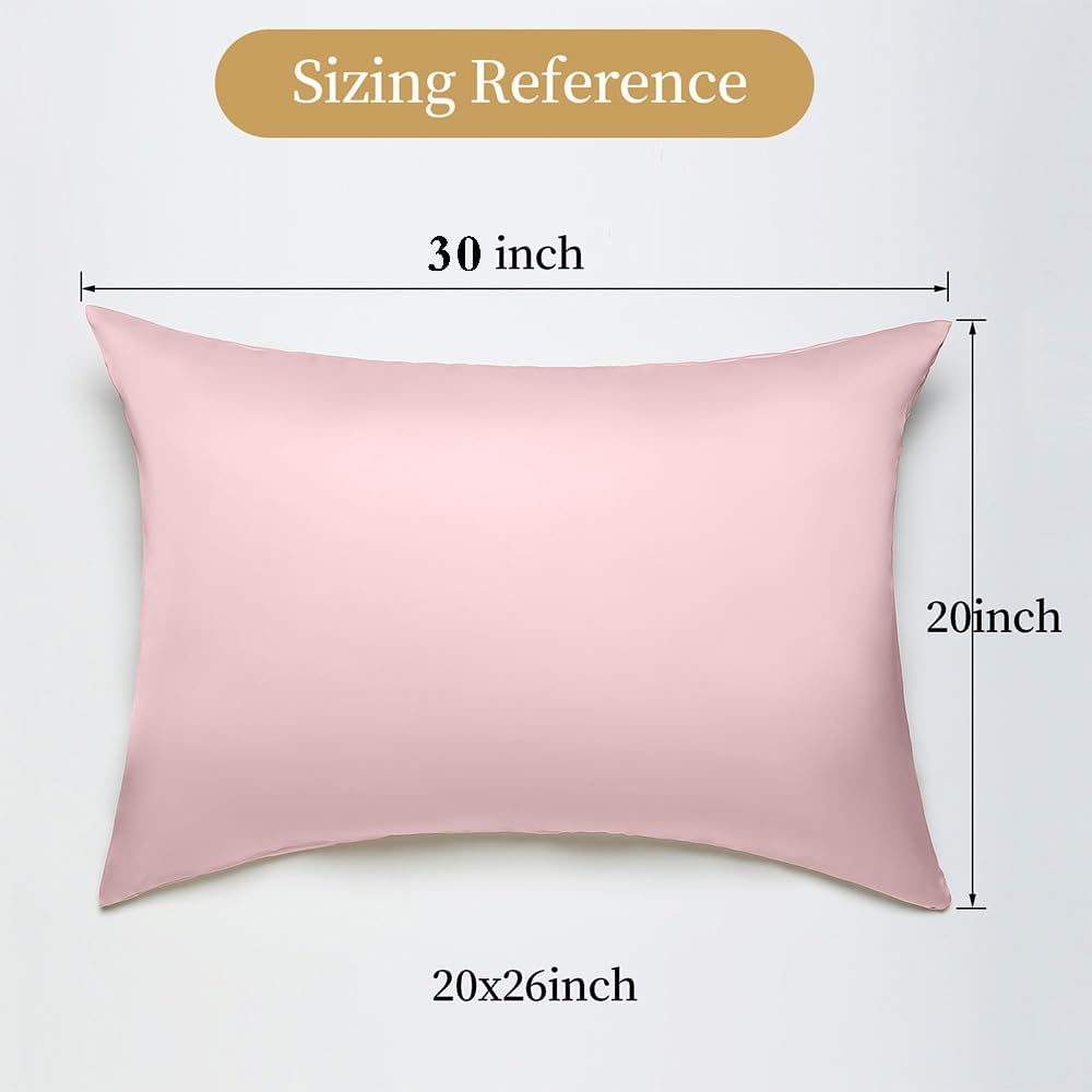 Mulberry Silk Pillowcase for Hair and Skin Queen Size 20"X 30" with Hidden Zipper Soft Breathable Smooth Cooling Pillow Covers for…