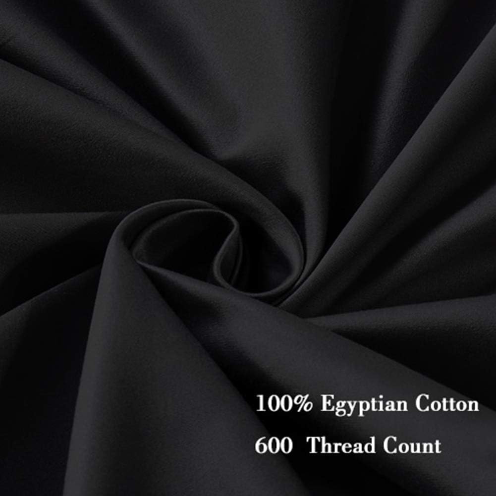 ShunjieHome 100% Egyptian Cotton Pillow Protectors Set of 2, 600 Thread Count King Size Bed Pillow Cases with Zipper, Sateen WeaveCooling P…