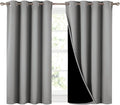 Nicetown 100% Blackout Curtains with Black Liners, Thermal Insulated Full Blackout 2-Layer Curtains, Energy Efficiency Window Draperies for…