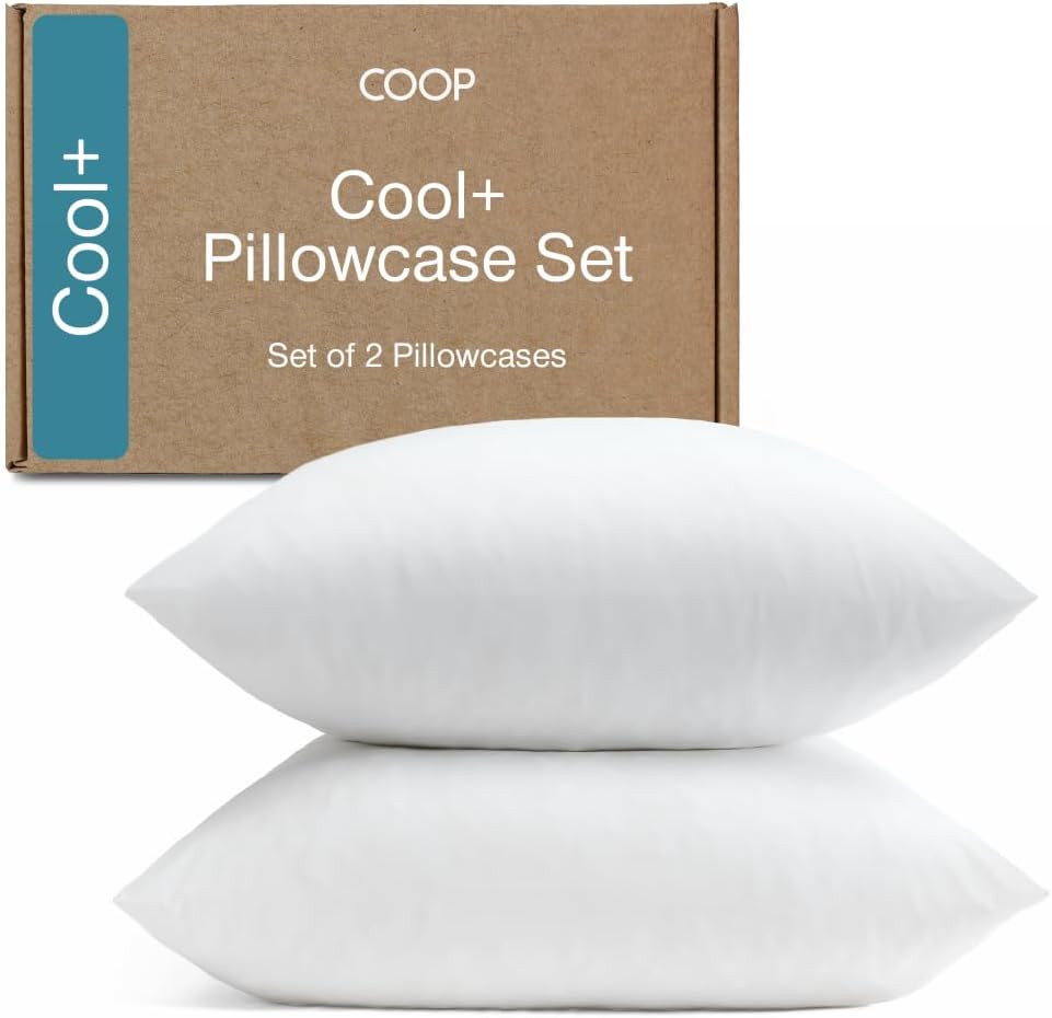 CoopSleepGoods Coop Home Goods Cool+ Cooling Pillow Case Set of 2, White King Size Pillow Covers, Luxury Spa, Breathable, Hotel Quality Pil…