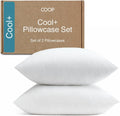 CoopSleepGoods Coop Home Goods Cool+ Cooling Pillow Case Set of 2, White Queen Size Pillow Covers, Luxury Spa, Breathable, Hotel Quality Pi…