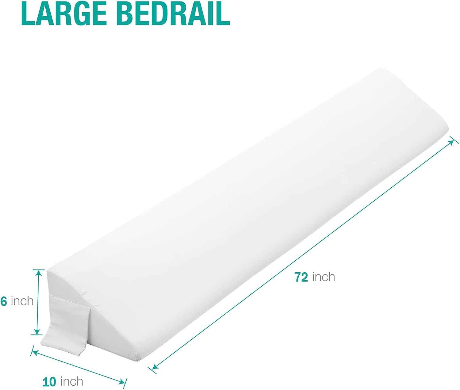Vekkia Cal King Size Bed Wedge Pillow Gap Filler/Headboard Pillow/Mattress Wedge to Fill Gap (0-6") Between Headboard and Mattress (White…