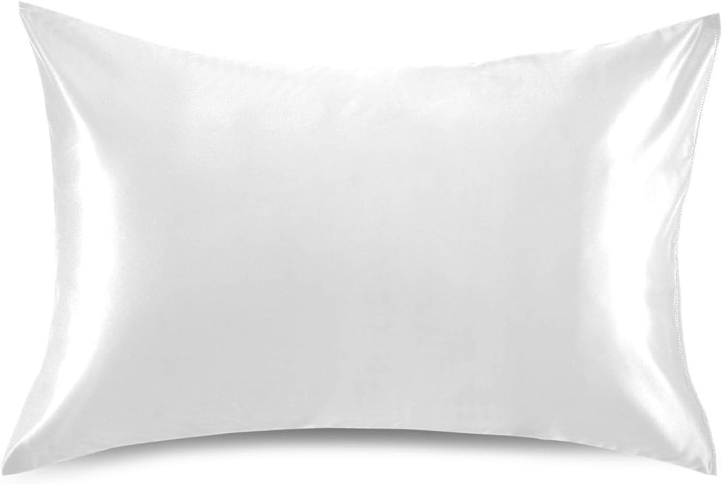 White Color Pillow Covers Silk Pillowcase for Hair and Skin Breathable Soft Satin Pillowcase Queen Size Pillow Case for Women Men Bed Hot…
