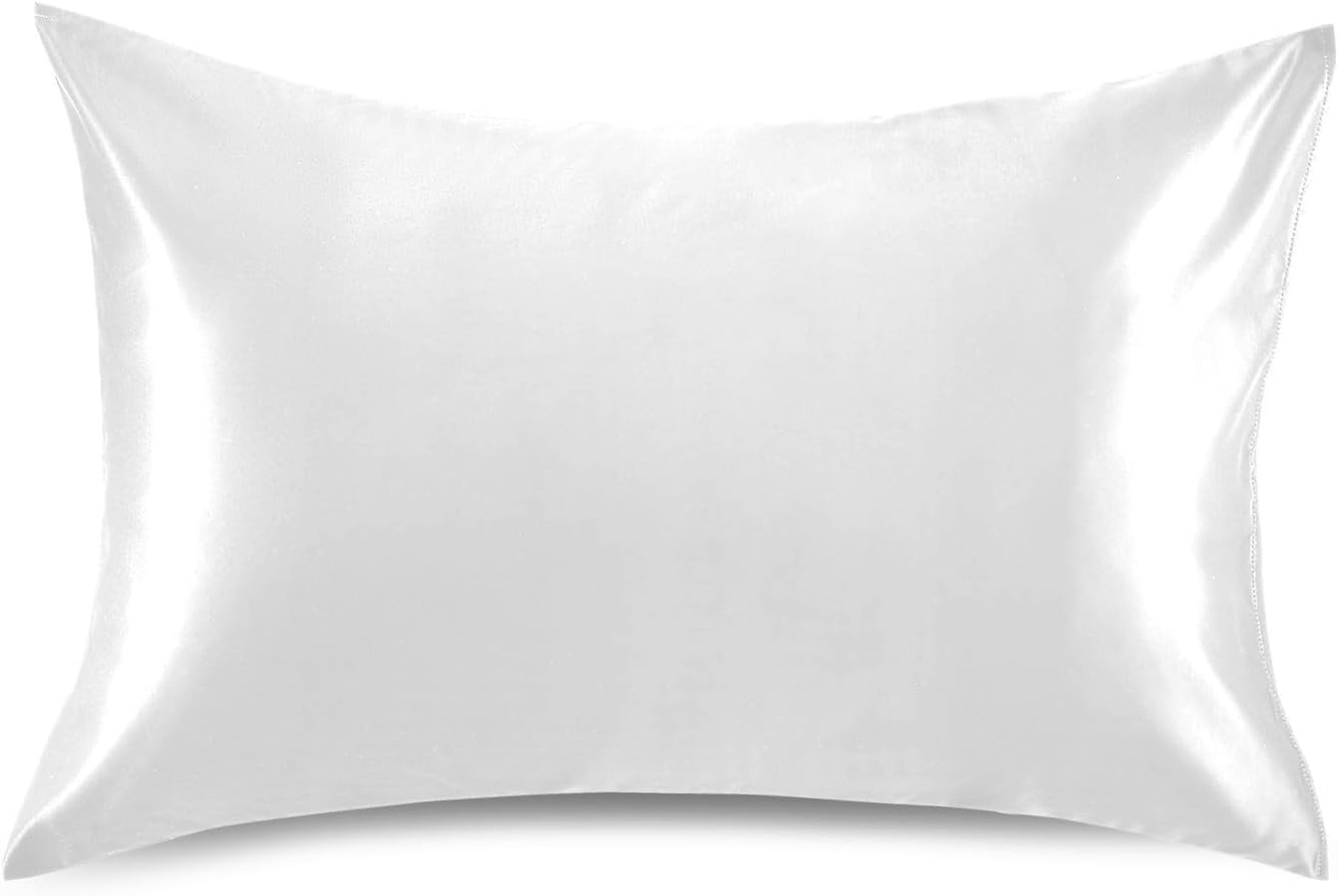White Color Pillow Covers Silk Pillowcase for Hair and Skin Breathable Soft Satin Pillowcase Queen Size Pillow Case for Women Men Bed Hot…