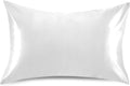 White Color Pillow Covers Silk Pillowcase for Hair and Skin Soft and Smooth Breathable Satin Pillowcase Standard Size Pillow Case for…
