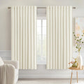 Miulee Cream Back Tab Blackout Curtains 63 Inch Length 2 Panels Set for Living Room Bedroom Privacy, Rod Pocket/Pinch Pleat Thermal Insulat…