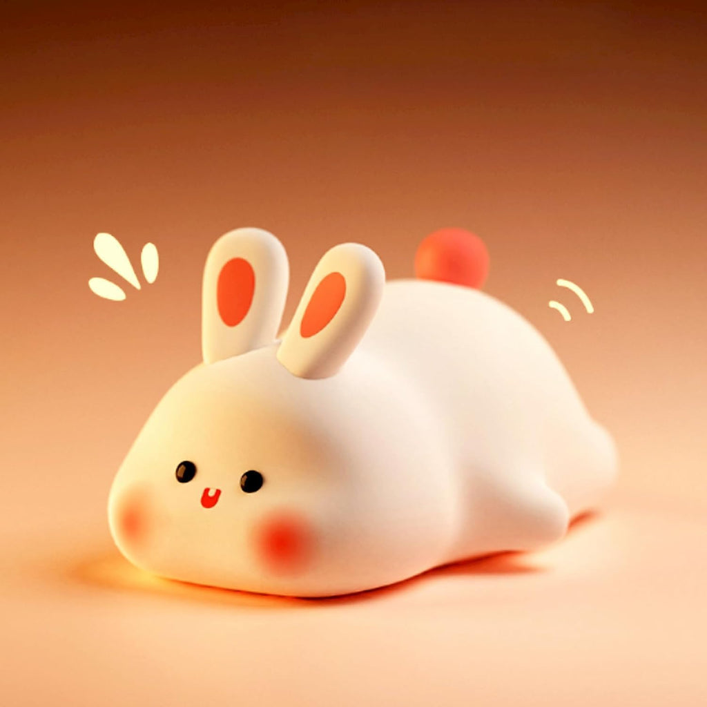 Squishy Bunny Night Light, Cute Easter Rabbit, Bunny Lamp, Led Big Face Rabbit Decor, Novelty Gifts, Dimmable Rechargeable Light up…