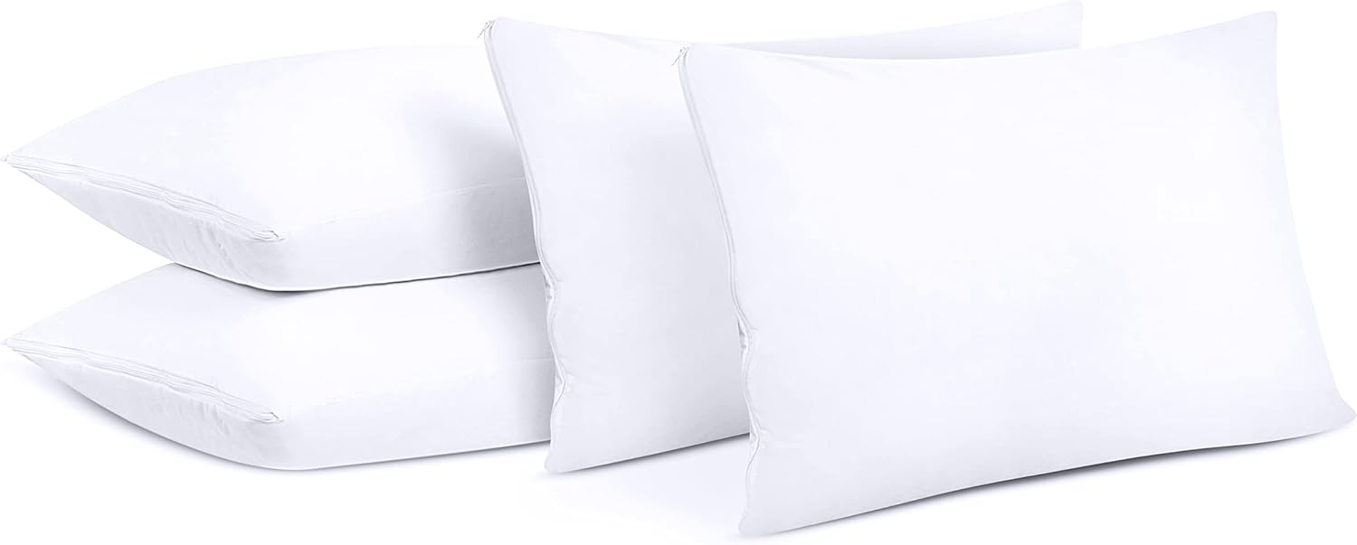 Utopiabedding Utopia Bedding 80 Pack Waterproof Pillow Protectors with Zipper Standard Size (White), Bed Bug and Dust Mite Proof Pillow cas…