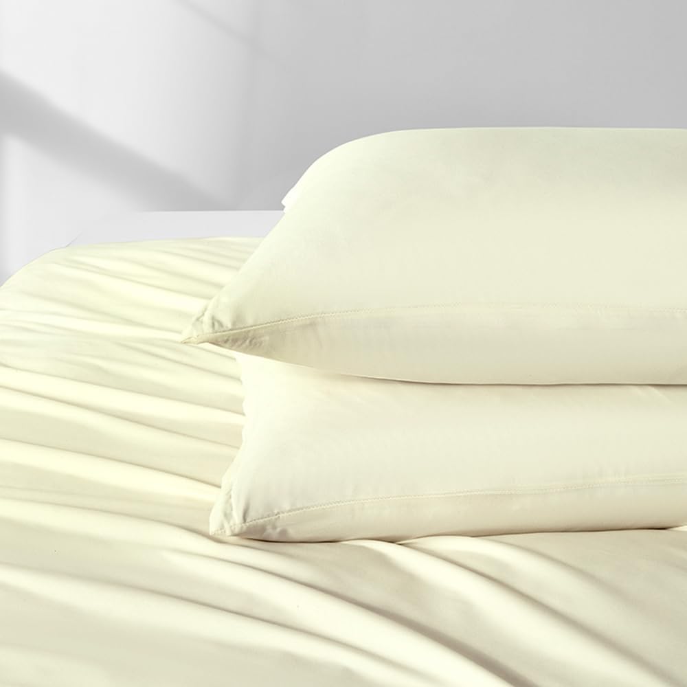 NookZuzu 2 Pack Microfiber Zipper Pillowcases, Soft Comfortable Not Shrink Beige Pillow Case, Standard Pillow Cases Set of 2 (20x26 Inches)…