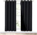 Nicetown 100% Blackout Window Curtain Panels, Full Light Blocking Drapes with Black Liner for Nursery, 72 inches Drop Thermal Bedroom Drape…