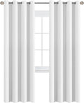 H.VERSAILTEX White Curtains for Living Room Pure White Curtain 96 inches Long Thermal Insulated Window Treatment Panel/Drape fo…