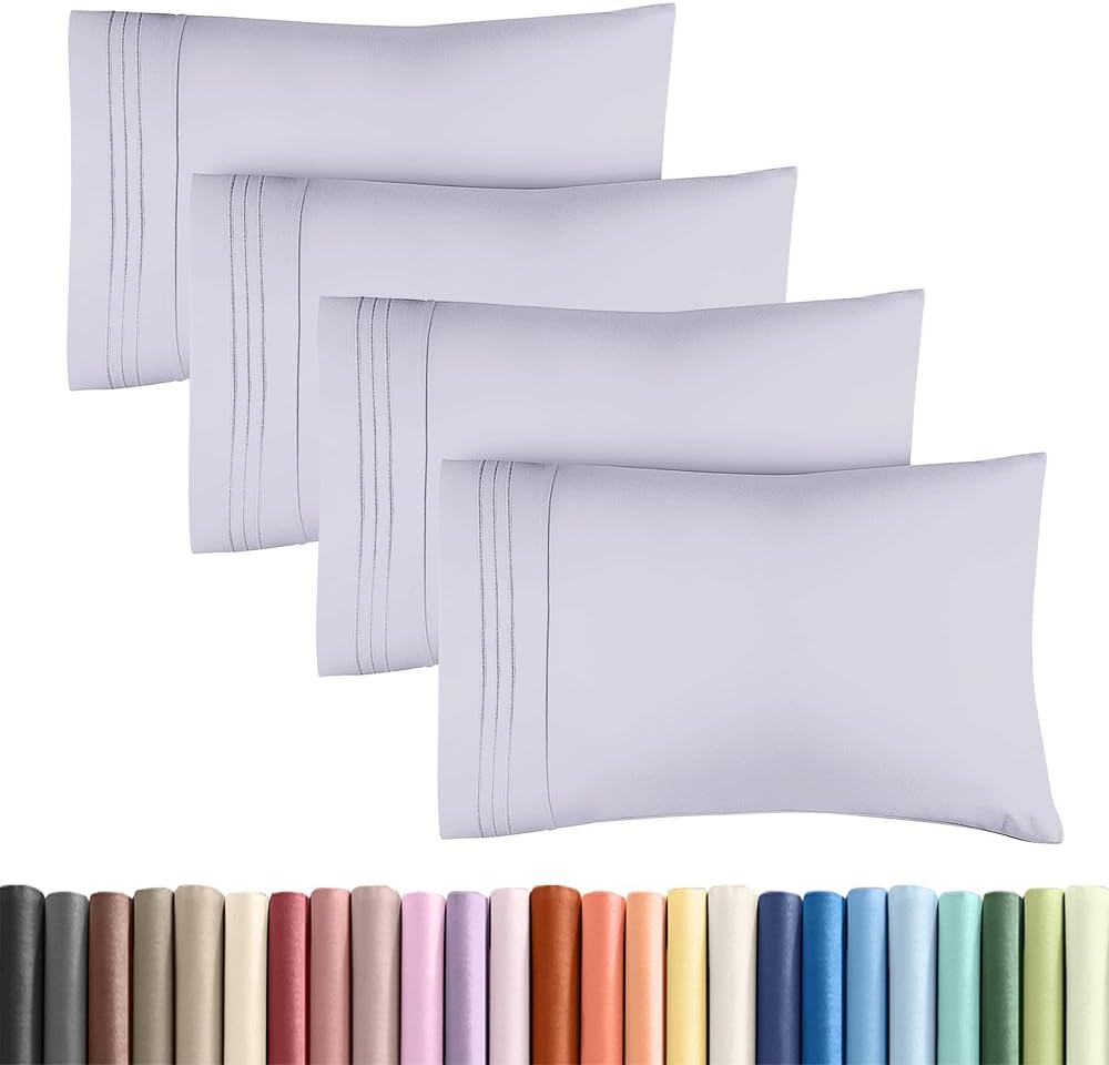 King Standard Pillow Cases Set of 4 - Soft Hotel Quality Pillowcase Covers - Comfy Bedding for Women, Men, Kids & Teens - Machine…
