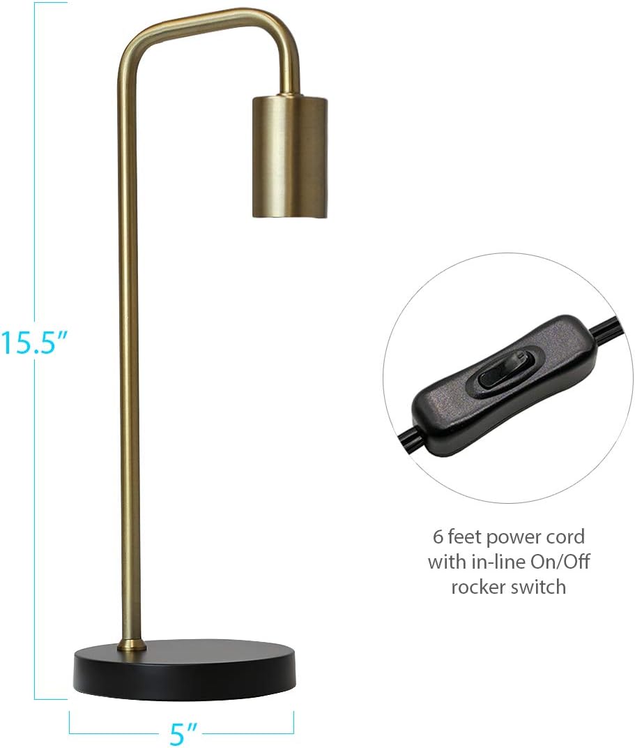 O’Bright Industrial Desk Lamp, 100% Metal Lamp, UL Certified Ceramic E26 Socket, Minimalist Design for Home Decoration, Table Lamp for…