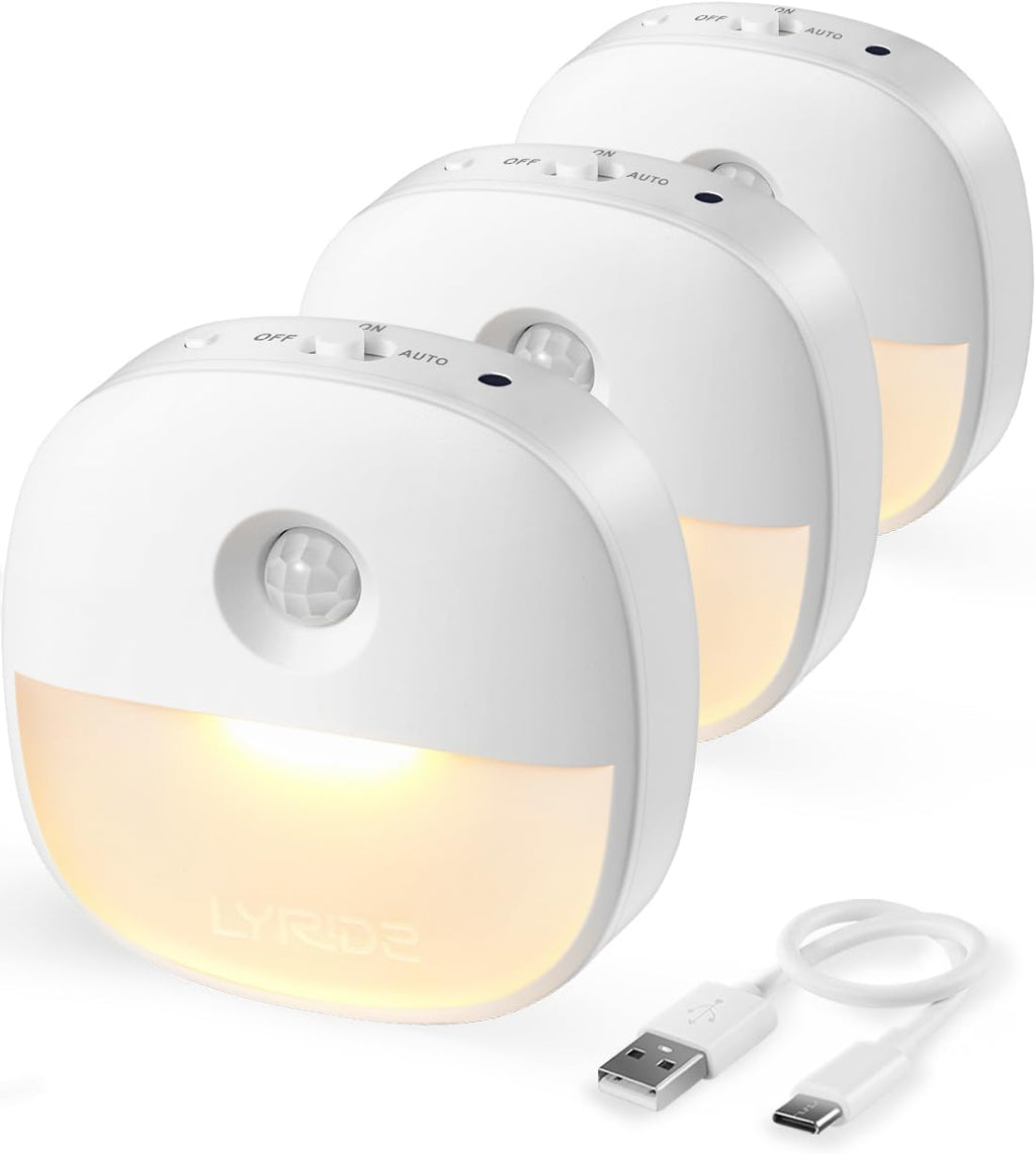 Lyridz Rechargeable Night Light, Motion Sensor Battery Nightlight, Mini Stick-on LED Closet Light, 1-20LM Dimmable Brightness for…