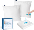 Moonsea Euro Size Pillow Protectors 2 Pack, Waterproof European Square Pillow Covers Zippered Pillow Encasement, 26"x 26" 2 Pack