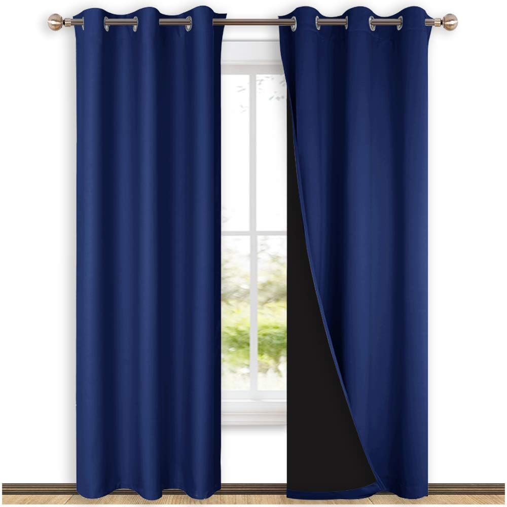 Nicetown Complete 100% Blackout Curtains, Thermal Insulated & Energy Efficiency Window Draperies for Guest Room, Full Shading Panels for Sh…