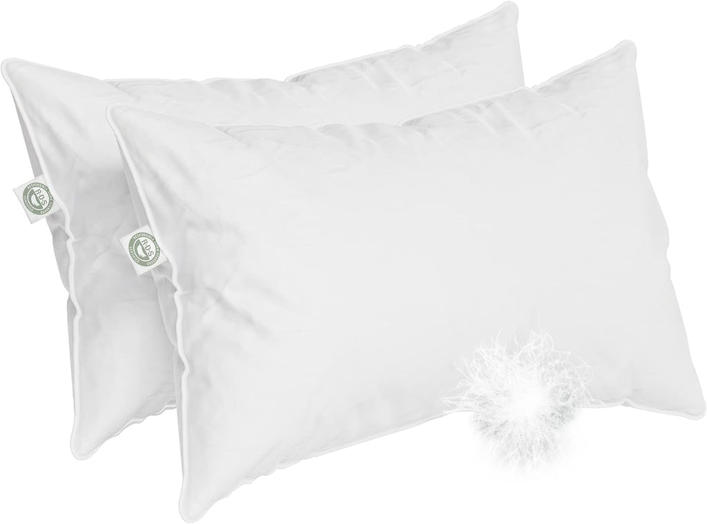 East Coast Bedding European Pure Down Pillow, 800 Fill Power, 400 Thread Count Cotton Sateen Shell, Standard Soft