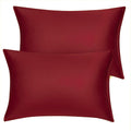 uxcell Standard Satin Pillowcase with Zipper, Super Soft and Luxury, Silky Pillow Cases Covers Set of 2, 21"x27", Red