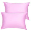 uxcell King Satin Pillowcase with Zipper, Super Soft and Luxury, Silky Pillow Cases Covers Set of 2, 21"x37", Pink