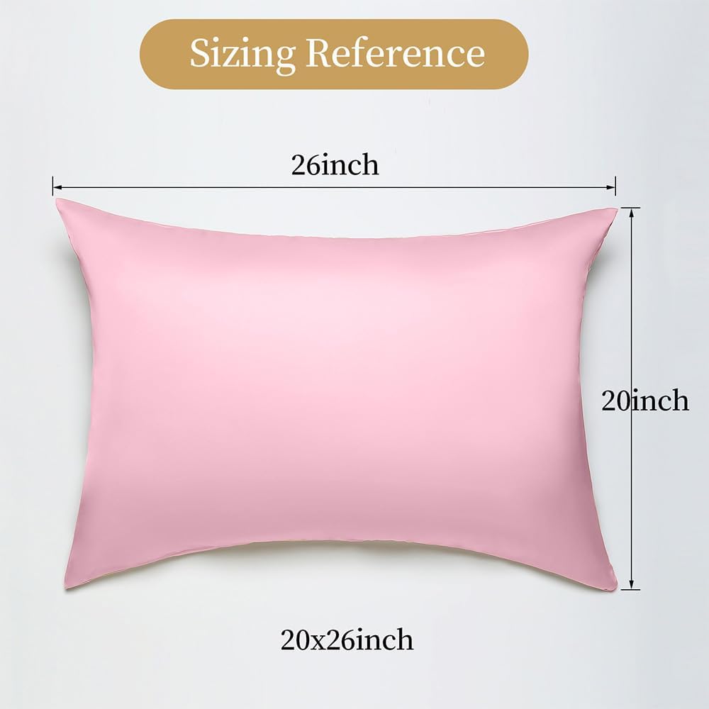 Mulberry Silk Pillowcase for Hair and Skin Standard Size 20"X 26" with Hidden Zipper Soft Breathable Smooth Cooling Pillow Covers for…