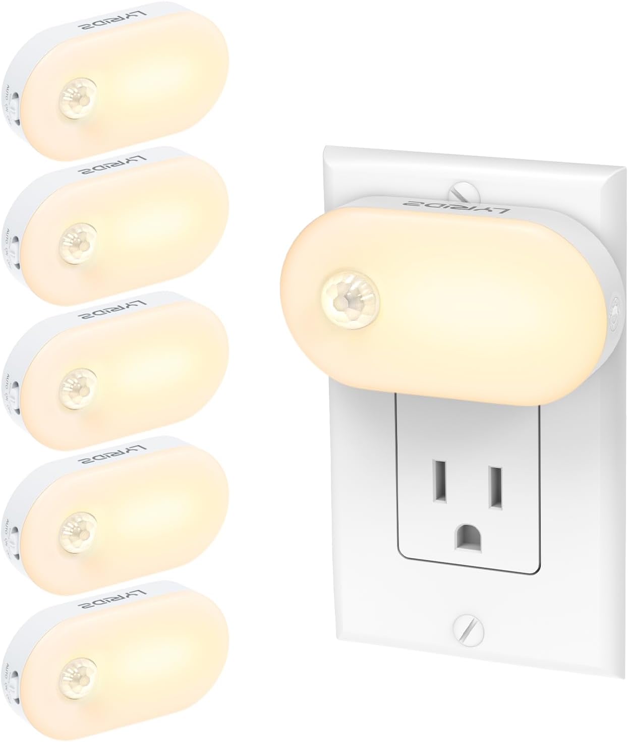 Lyridz 120LM Ultra Bright Plug-in Motion Sensor Night Light, Stepless Dimmable LED Nightlight, Always-On and Auto-Off, for Hallway…