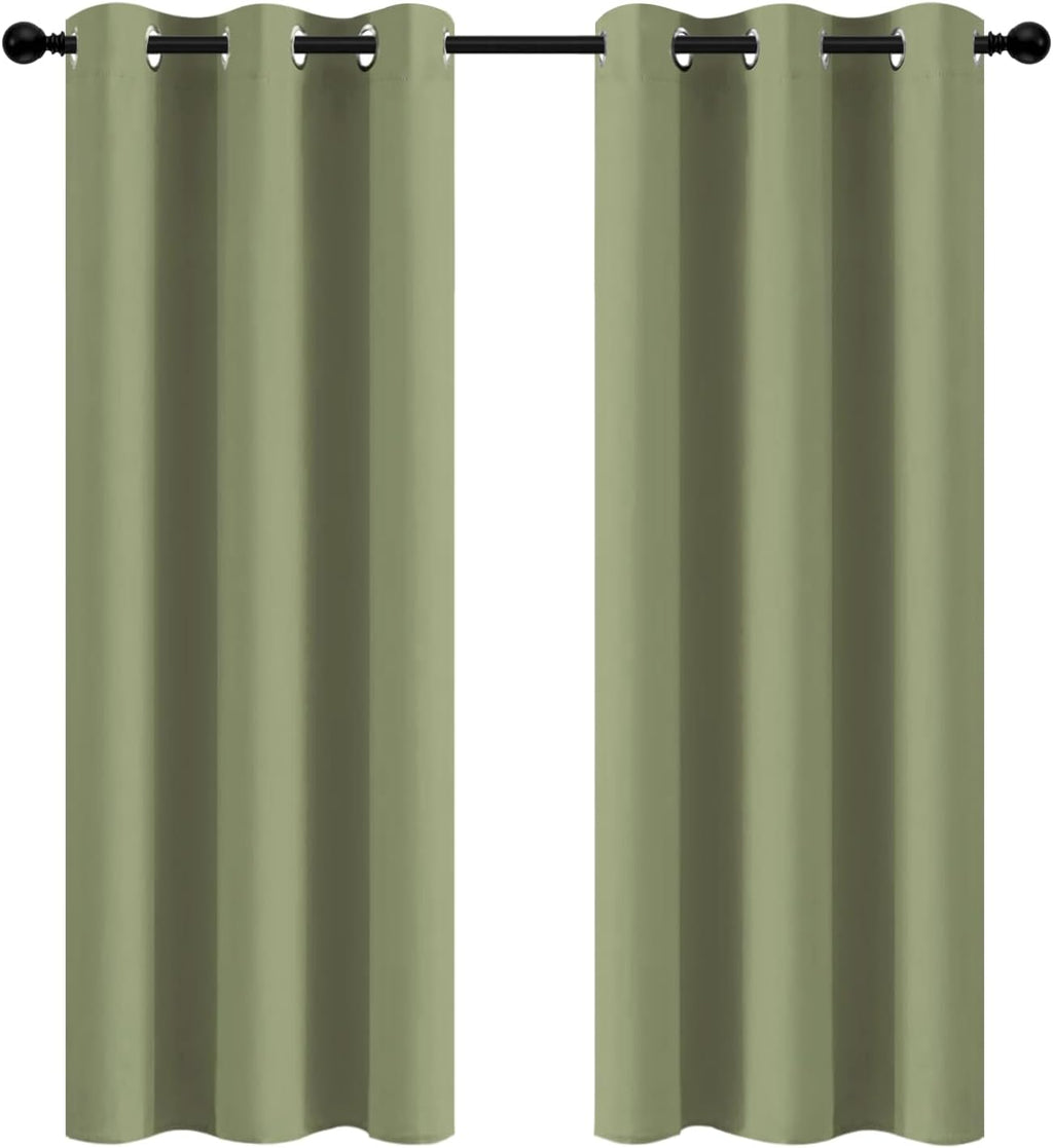 Yakamok Room Darkening Blackout Curtains for Bedroom, Thermal Insulated Grommet Top Light Blocking Window Drapes for Living Room,42W x…