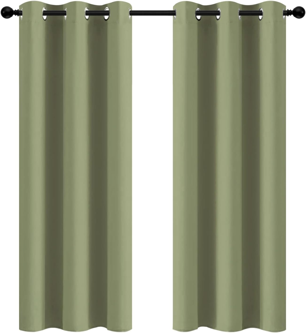 Yakamok Room Darkening Blackout Curtains for Bedroom, Thermal Insulated Grommet Top Light Blocking Window Drapes for Living Room,42W x…