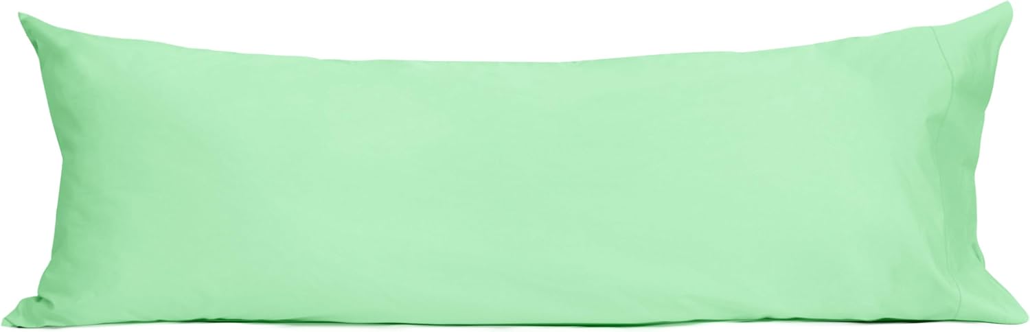 Sunflower Body Pillowcase 100% Cotton Long Pillow Cover/Case Envelope Closure 1 Pack, 20×54 inches Green Ash, Soft and Breathable