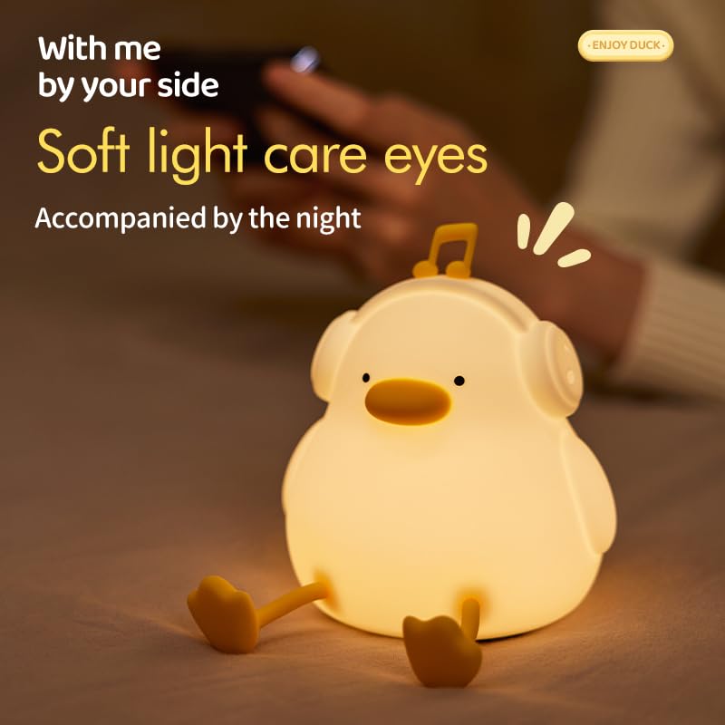 Atsuinightlight ATSUI Night Light for Kids, Squishy Duck Design, 3 Level Dimmable, Silicone Construction 0 Count 4.09 Inches White