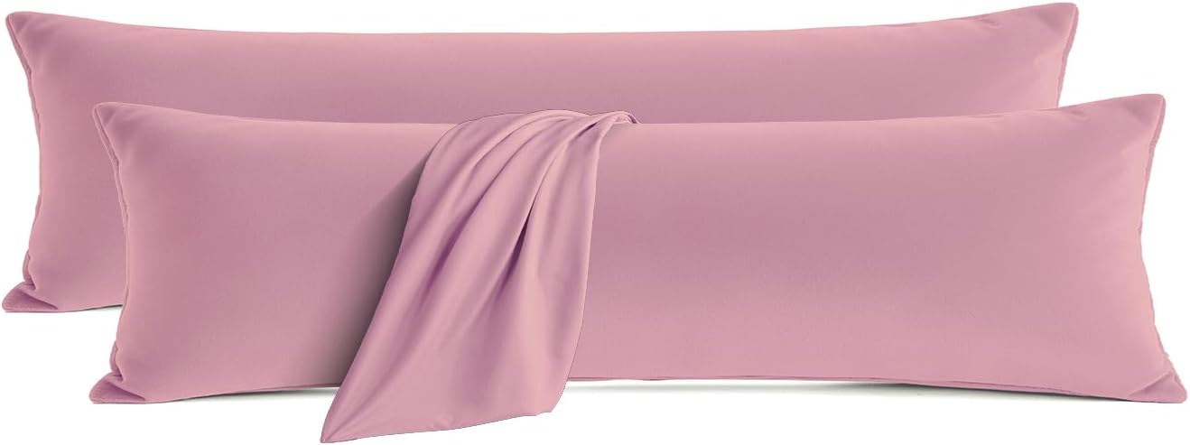 QJFabricCO Q&J Fabric Co. Body Pillow Pillowcase Set of 2, Brushed Microfiber 20x54 Pillow Cases, Soft, Wrinkle-Free, Fade-Resistant, Pillow…