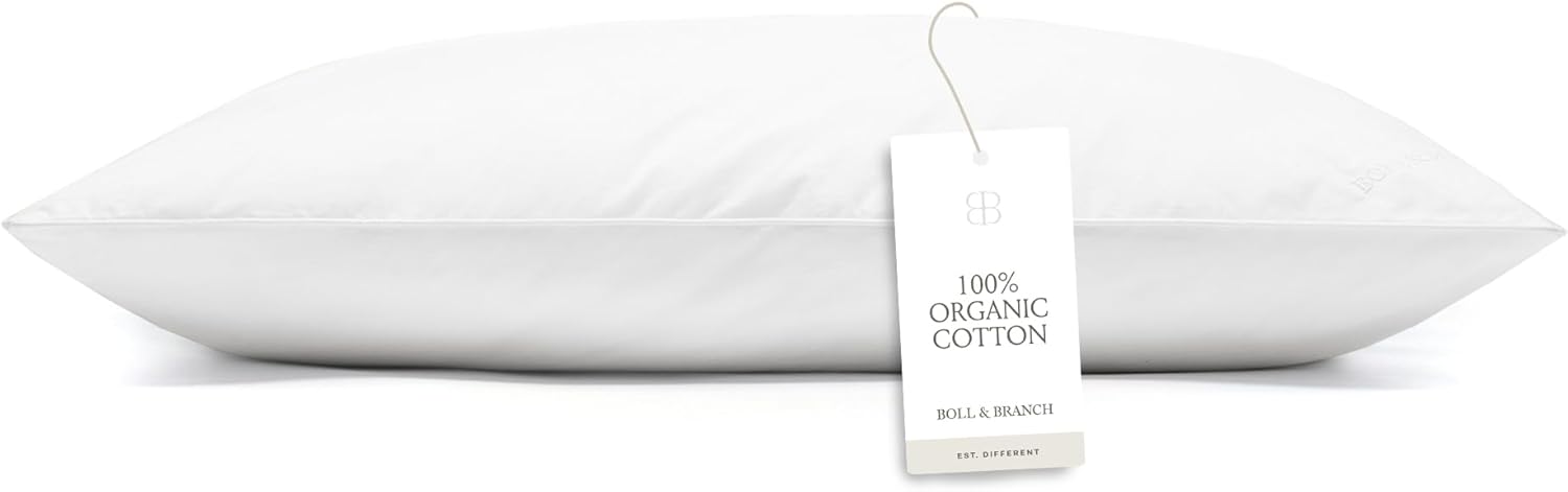 BollBranch BOLL & BRANCH Down Alternative Pillow - Medium, Standard - Cooling Shell - Hypoallergenic Primaloft Luxury Down Alternative Fill…