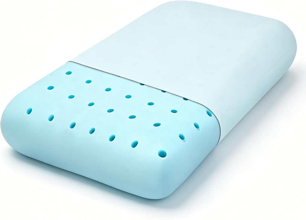 Sycoodeal HIMOON Cooling Memory Foam Pillow, Bed Pillow for Sleeping, Standard Size, Breathable Memory Foam, Support with Washable Cover fo…