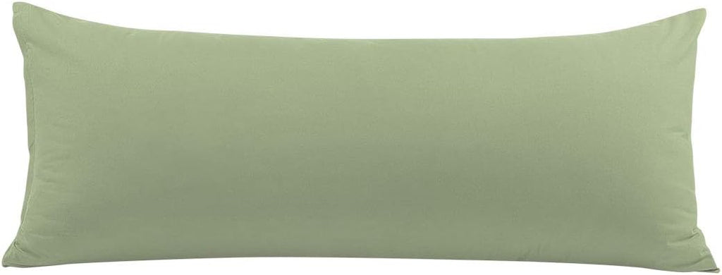 PiccoCasa Body Pillow Cover With Zipper Closure, 110 GSM Brushed Microfiber Case, Soft Long Pillowcase (20"x54") Sage cotton