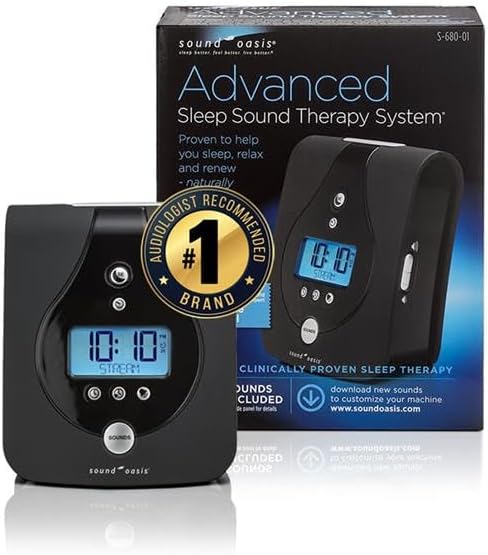 SoundOasis Sound Oasis Advanced Sleep Sound Machine, 24 Dr Developed Non-looping Relax, Sleep, Nature, Music Sounds - Delta, Alpha, Beta Br…