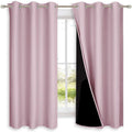 Nicetown 100% Blackout Curtains 54 inches Long, Lavender Pink, 1 Pair, 42 inches Width Each Panel, 2 Thick Layers Completely Blackout Windo…