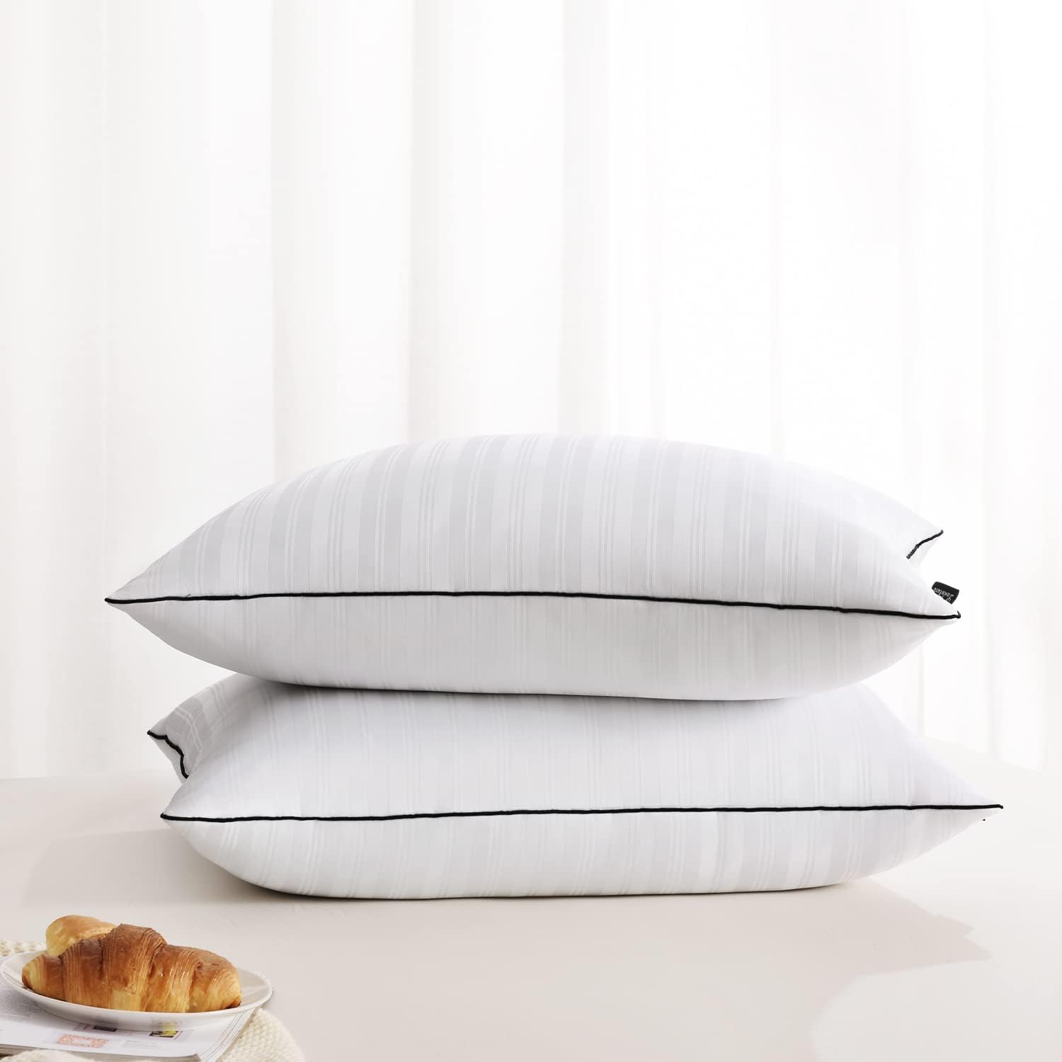 Downluxe Bed Pillows Queen Size Set of 2 - Hotel Collection Soft Down Alternative Pillows for Sleeping, Perfect for Side, Back and Stomach…